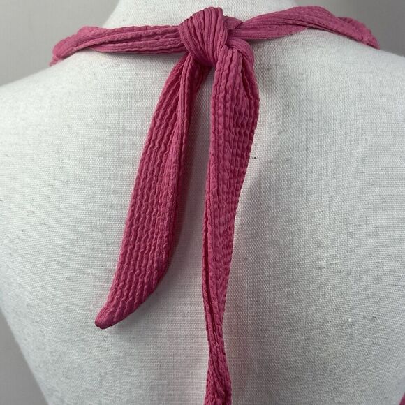 Veronica Beard Pink Salis One Piece Halter Swimsuit Size S Textured - Picture 12 of 14